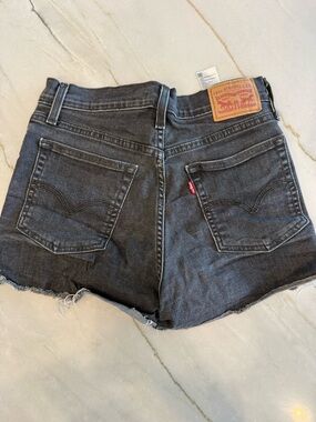 Levi's Women's Black Faded High-Rise Denim Cutoff Shorts